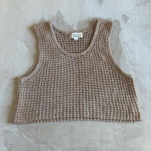 Women’s Beige Knit Crop Top